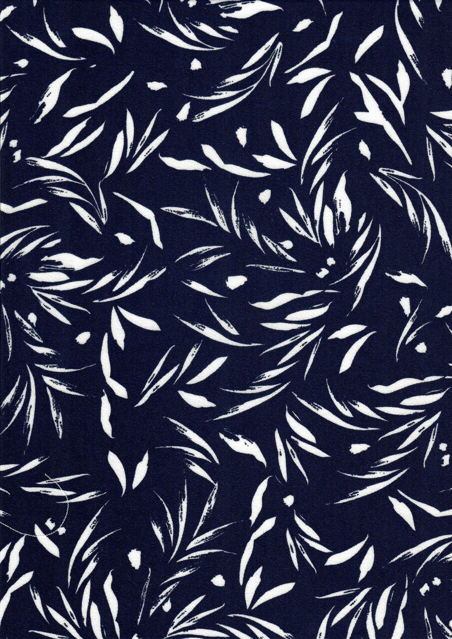 Cey Leaf Print Fabric 1 Yard Lightweight Drapey Polyester 58/59" Wide